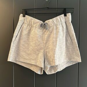 Lululemon 2 1/2" inseam shorts, gray and white striped